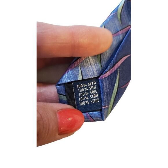 Meeting Street Blue Abstract Pattern Silk Classic Designer Tie Business Preppy - Picture 8 of 12